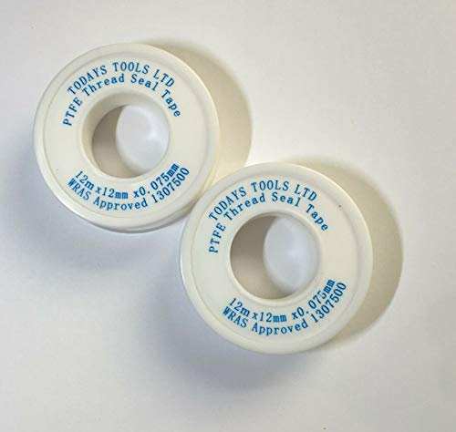 Todays Tools 2 x PTFE ThreadSealing Plumbers Tape Water Tight Fitting Plumbing Seals