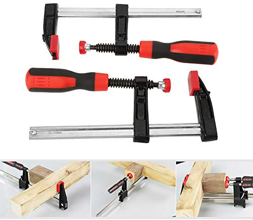 2 Stück Schraubzwinge Set 50x150 mm, F Klemmzwinge Temperguss Spannweite Holzbearbeitung F Clamps Bar Clamp Stahlmaterial DIY Handwerkzeug Kit