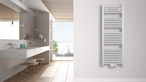 MC Heat Premium Badheizkörper (500x1600 mm Weiß) - Handtuchheizkörper - Handtuchwärmer mit Mittelanschluss