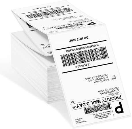 Lot de 4 x 6 étiquettes pour imprimante papier thermique - Étiquettes d'expédition directe - Compatible avec les stores Phomemo et autres imprimantes d'étiquettes 4 x 6