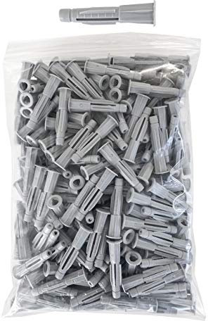 Quality-Collection 250 Stück Universaldübel, Allzweckdübel, Dübel mit Kragen (Ø 8 mm x 45 mm, Grau, Kunststoff)