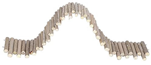 Naturholzbrücke Hamster Holzzaun Rattenleiter Brücke Spielzeug Holzhamster Holzleiter Kauspielzeug für Kleintiere, Zwerghamster (30CM)