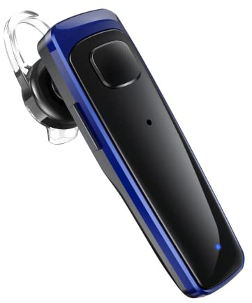 ADADPU Bluetooth Headset - V5.0 Wireless Handsfree Earpiece Built-in Dual Mic Noise Cancelling, 10 Days Standby 16Hrs HD Talktime Ultralight Headset for iPhone Android Samsung Laptop(Blue)