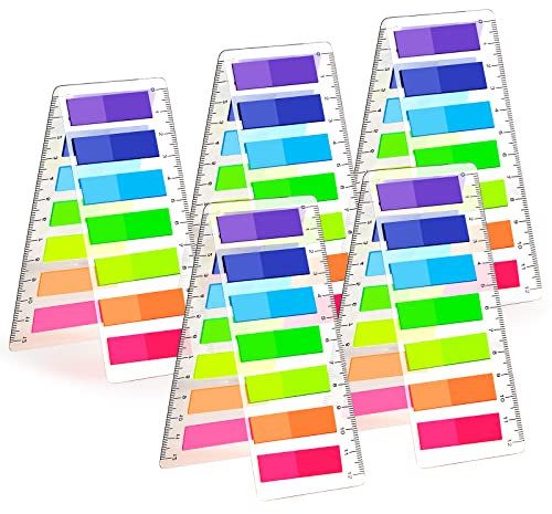 Habett 1400 Stück Haftnotizen Set, Haftstreifen Haftmarker Film Textstreifen Klebezettel Klebemarkierungen Kleine Marker Tabs Beschreibbare Etiketten für Seitenmarkierung (7 Farben，10 Sätze)