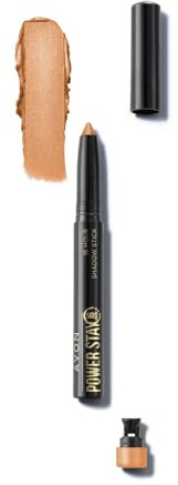AVON Power Stay Lidschatten- und Eyeliner-Stift Golden Shimmer | Wasserfester 2-in-1 Augenstift mit cremiger Textur, Spitzer und bis zu 16 Stunden Halt, goldener Schimmer