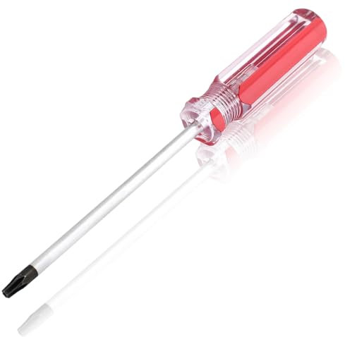 Bonsicoky Destornillador de seguridad Torx T20 con punta magnética de agarre de plástico, destornillador Torx para reparación de computadoras, electrodomésticos (rojo, 178 mm)