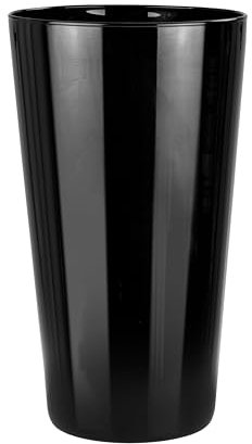 TREND FOR HOME Vaso Alto A: 25 cm Nero Moderno Conico Fiori Centrotavola Decorativo da Interno Grande Vetro | Ø 14 cm | Alyssa Piano Black