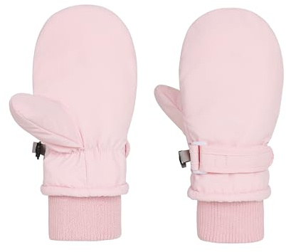 Urban Virgin Toddler Waterproof Outdoor Infant Mittens Baby Winter Gloves Dino Cuffed Warm Fleeced Kids Ski Gloves For Teens E1408 Pink S(3Months-3T)