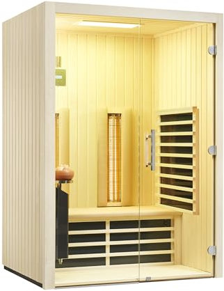 Infraworld TrioSol Glas 145 Espe RG Infrarotkabine 145x112 cm mit 2 ABC-Strahler Salzverdampfer