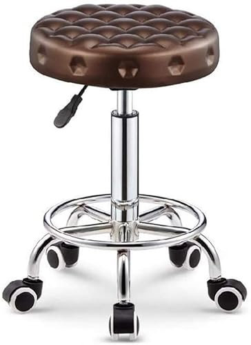 NEAFP Drehhocker, höhenverstellbar, PU-Leder, moderner runder Rollhocker mit Fußstütze, höhenverstellbar, Spa, Zeichnen, Salon, Tattoo, Arbeit, Massagehocker, Arbeitsstuhl für Küche, Salon HGCHH