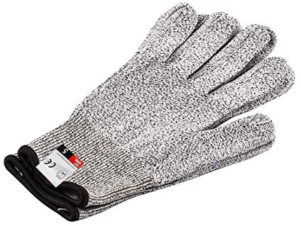 Schnittfeste Handschuhe, HPPE Level 5 Schnittfeste Handschuhe Kratzfester Glasschneide-Sicherheitsschutzhandschuh for die Industrie Gartenarbeit Küche Im Freien Anwenden auf Metzger Fleisch Schneiden