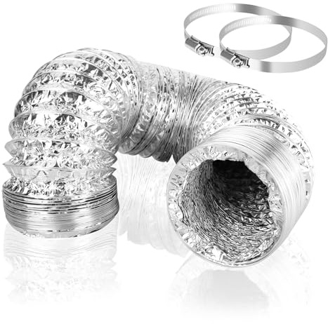 DMJJSD Tubo di scarico dell'aria diametro 100 mm lunghezza 3 m tubo flessibile in alluminio e acciaio inox per aria condizionata, cappa e asciugatrice