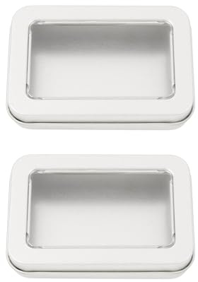 Vagocom 2Pack Portable Dental Floss Case with Transparent Window,Empty 3.4 * 2.3 * 0.7inch / 87x60x18mm Reusable Floss Holder,Dental Floss Dispenser for Travel, Hotel(Silver)