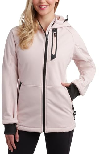 Spyder Womens Softshell Jacket - Lightweight Terry Fleece Hoodies for Women Water Resistant Zip Up Womens Windbreaker Jacket, Size X-Large, Powder Pink