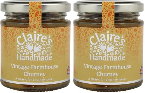 Claire's Handmade - Vintage Farmhouse Chutney (200g) - Traditionally Made Classic Chutney, Juicy Apricots, Zingy Ginger & Mellow Spices, Suitable for Vegetarian, Vegan & Gluten Free Diets, GMO Free