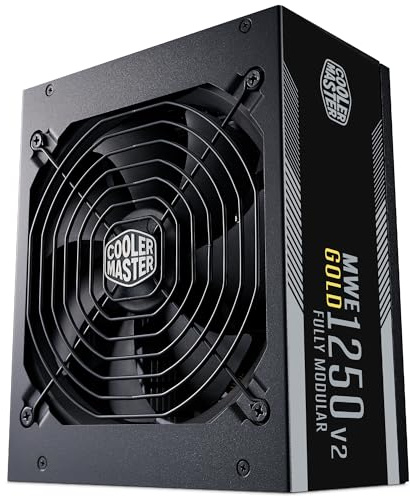 Cooler Master MWE Gold 1250 V2 ATX 3.1 Vollmodulares Netzteil – ATX 3.1-Unterstützung, 80 Plus Gold, 1250 Watt PC-Netzteil, PCIe 5.1-Verkabelung, 140 mm FDB-Lüfter, Hochtemperaturschwelle