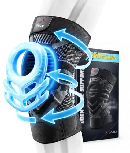 DDGM Ginocchiera Ortopedica Stabilizzante a Compressione Alta Qualità Tutore Ginocchio Con Gel Pad Rotuleo e Stecche Ginocchiera Sportiva per Artrosi e Menisco Fascia Elastica Ginocchio Size XXL