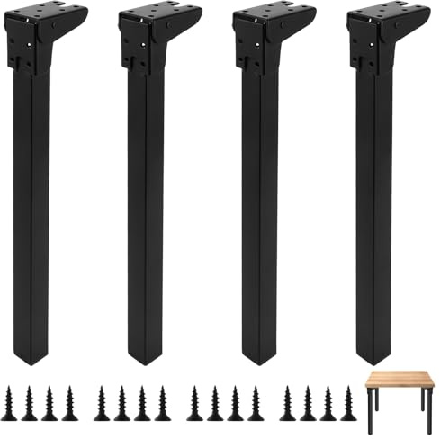 GOYADA Tischbein Klappbar 40 cm, Tischbeine Metal Schwarz 90 Grad, 4 Stück | Tischbeine Klappbar für Tisch, Bett, Sofa, Laptop-Tischbeines, Schrank