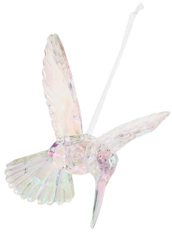 ifundom Acryl Hummingbird Weihnachtsbaumschmuck Transparent Irisierend Vogelanhänger Hängedekoration Kinderzimmer Wohnzimmer