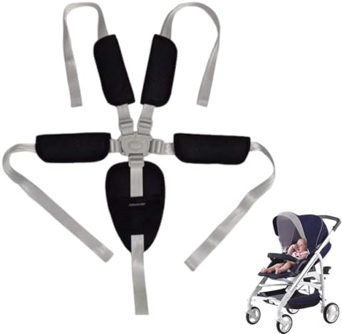 JRYXDS 1Pcs Arnes Seguridad Silla Niño, Cinturón de Seguridad para Bebé, Arnés de Seguridad de 5 Puntos para Niños y Niños, Correa Segura para Silla,trona,trona kinderkraft（A）