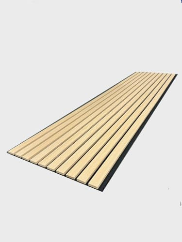 Premium Wide Slat Acoustic Wall Panelling 2400mm x 600mm Decorative 3D (Orginial Oak (Black Felt))