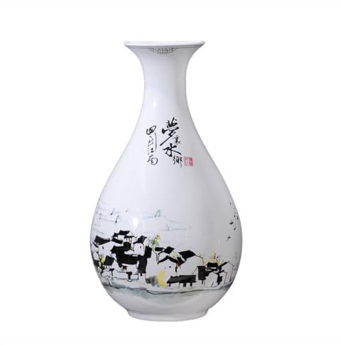 XDAWQP Vase für Blumen, Wandvase zum Aufhängen, Keramik-Wanddekoration, Anhänger, zum Aufhängen auf der Veranda, kreativ, modern, minimalistisch, Restaurant-Wanddekoration, Mode