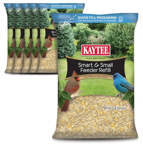 Kaytee Smart & Small Feeder Refill, Ideal Wild Bird Food for Smart Feeders, 2 Pounds, 6 Count