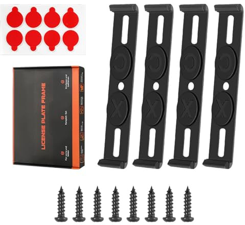 Unsichtbarer Kennzeichenhalter Rahmenlos 2er-Set – Für 110 mm EU-Kennzeichen, Nicht für Österreich/3D