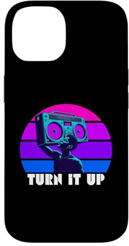 Retro 80er Jahre Boombox, Turn It Up Retro Musikliebhaber Kassette Hülle für iPhone 14