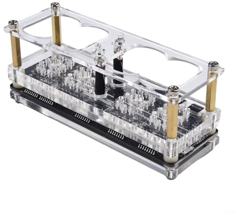Noteflora IN-12 Nixie Tube Fluorescent Digital Clock With 225-Color Backlight Acrylic Housing Time Date Display DC 5V Energy Efficient Design(Without Tubes)