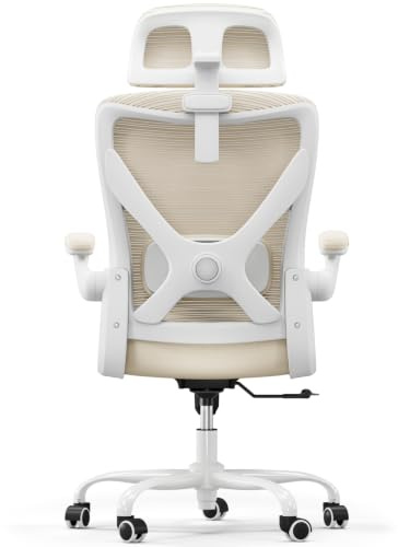 TRALT Bürostuhl - Ergonomischer Bürostuhl mit Verstellbare Lordosenstütze Kopfstütze Office Desk Chair - Gaming Stuhl in X-Form Büro Stuhl - Schreibtischstuhl Computerstuhl 150kg Khaki