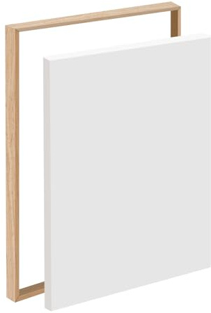 Canvas Frame 30x40cm, Aluminium Floating Frame for Canvas, No Drill Mounting & Easy to Change Art, Frames for Paintings, Painting Frames without Glass and Back Panel (Wood Color, 30x40cm)