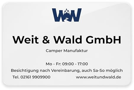LAUBLUST Türschild aus Acryl Personalisiert | 4 Größen - Logo & Wunschtext, weiß | Haustürschild mit Text | Schild als Geschenkidee für Familie & Freunde - Wandschild mit Bild für Büro, Haus, Firma
