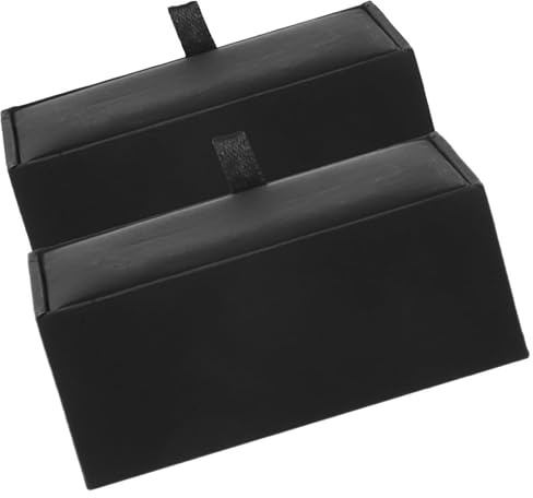 INOOMP 2 Piezas Caja para Gemelos Joyero Pequeño Negro de Piel Sintética, Cuadrada, para Guardar Varios Pares de Gemelos, Estuche de Viaje para Hombre y Mujer