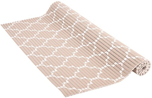 Venilia Mjukskumsmatta, Venisoft Cross halkfri golvbeläggning duschmatta, halkfri matta, PVC-polyester, taupe-vit, 65 x 200 cm, 54718