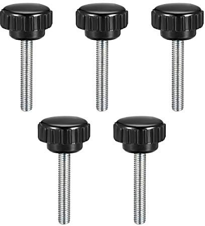 sourcing map 5 Stk. M5x40mm Außengewinde gerändelt Klemmknöpfe Griff Daumenschraube Typ de