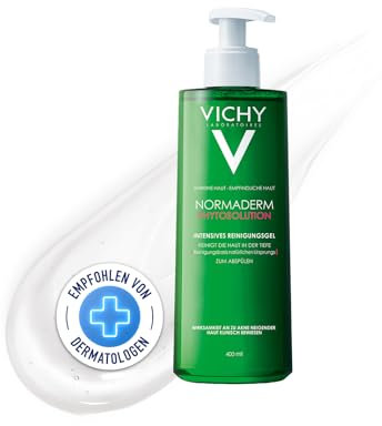 Vichy Phytosolution, Gel Detergente Purificante, Per Pelli a Tendenza Acneica, Azione Anti-Imperfezioni, Pelle Levigata, Con Acido Salicilico, Bifidus Probiotico, Rame e Zinco, 400 ml