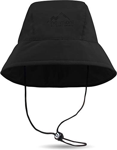 normani Funktionaler wasserdichter Regenhut Südwester Style mit Reflektor (S-3XL) Farbe Schwarz Größe XL