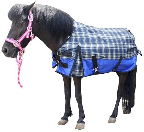 LEAFOREST Tappeto Shetland impermeabile 600 denari, per pony, senza imbottitura, blu 106,7 cm