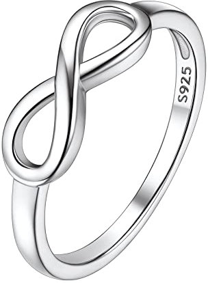 Suplight Ring Silber 925 Damen Unendlichkeits Infinity Verlobungsring Stimmungsring Frauen Eternity Ring Größe 65 weißgold