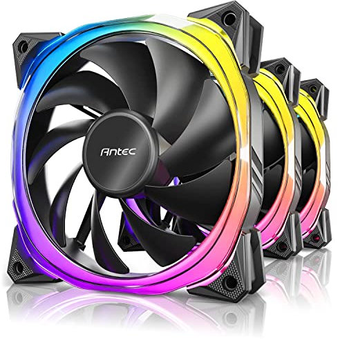Lot de 3 Ventilateurs de boitier Antec Fusion RGB - 12cm (Noir)