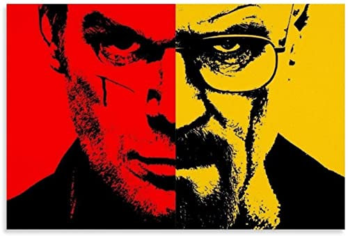 LBMED Poster Und Gedruckte Breaking Bad Walter White und Dexter Silk für Wohnzimmerdekoration Leinwand Malerei Wandkunst Bilder 23.6x35.4(60x90cm) Kein Rahmen