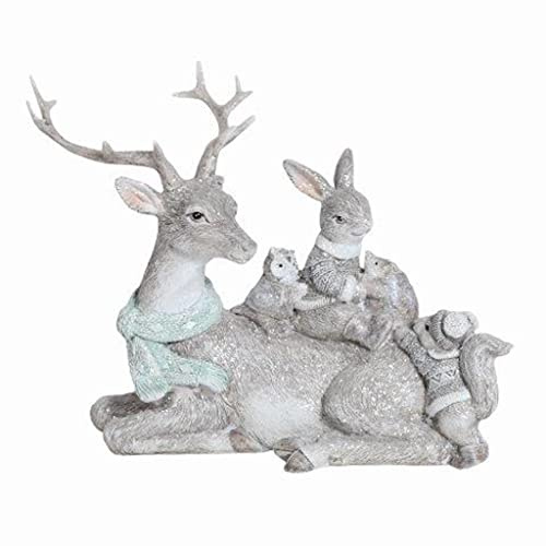 Straits Reindeer Stag Rabbit Owl Squirrel Hedgehog Woodland Animals Figurine Ornament 20cm Wide