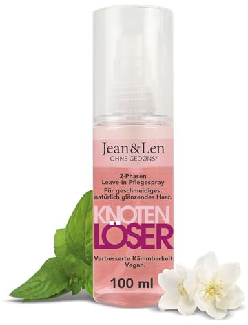 Jean & Len Knot Remover 2-Phase Leave-In Spray, adatto a tutti i tipi di capelli, districa i capelli e migliora la pettinabilità, spray districante, senza parabeni e siliconi, vegan, 100 ml