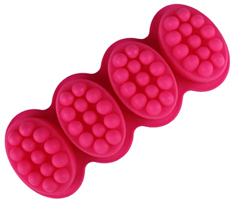 Jeanny Moule À Savon Silicone 4 Cavités 3D Moule À Savon Massage Moule À Savon en Silicone Ovale pour La Savon Bricolage Artisanat