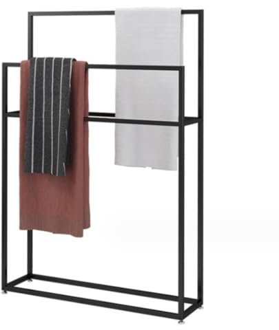 Handtuchständer Freistehend Handtuchleiter Stehend Freistehender Handtuchhalter Aus Metall, Handtuchständer, 2 Etagen, Handtuchhalter Für Badezimmer, Wohnzimmer, Waschküche Handtuchhalter Stehend ( Co