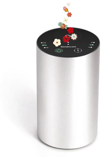 Gindecon Difusor de Aroma sin Agua ，portátil Recargable difusor de Aceite Esencial para el hogar, Oficina, Coche, 1/2/3 Horas/atomización Continua de 3