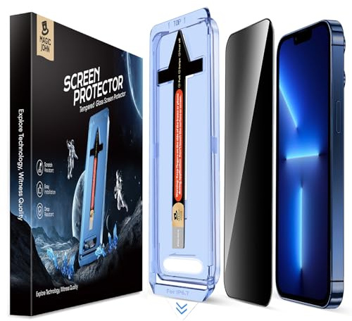 MAGIC JOHN 2 Stück für iPhone 13 Pro Max/iPhone 14 Plus für Sichtschutzfolie (6,7 Zoll), 28-Grad-schutzwinkel-Einfaches, Auto-Dust-Eliminierung, 9H, Bläschenfrei, Einfache Installation