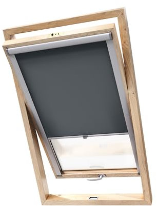 Stylo Verdunkelungsrollo für Dachfenster – für FAKRO-Fenster - 100% Verdunkelung - Aluminium für FAKRO-Fenster – Thermoisolierung – Mechanismus – Sonnenschutz FAKRO 94/118 Graphit