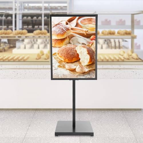 TAPMING Plakatständer Infoständer Verstellbare Füße mit stabilem Gusseisensockel Kundenstopper Präsentationsständer Werbeständer Posterständer Aufsteller 160cm